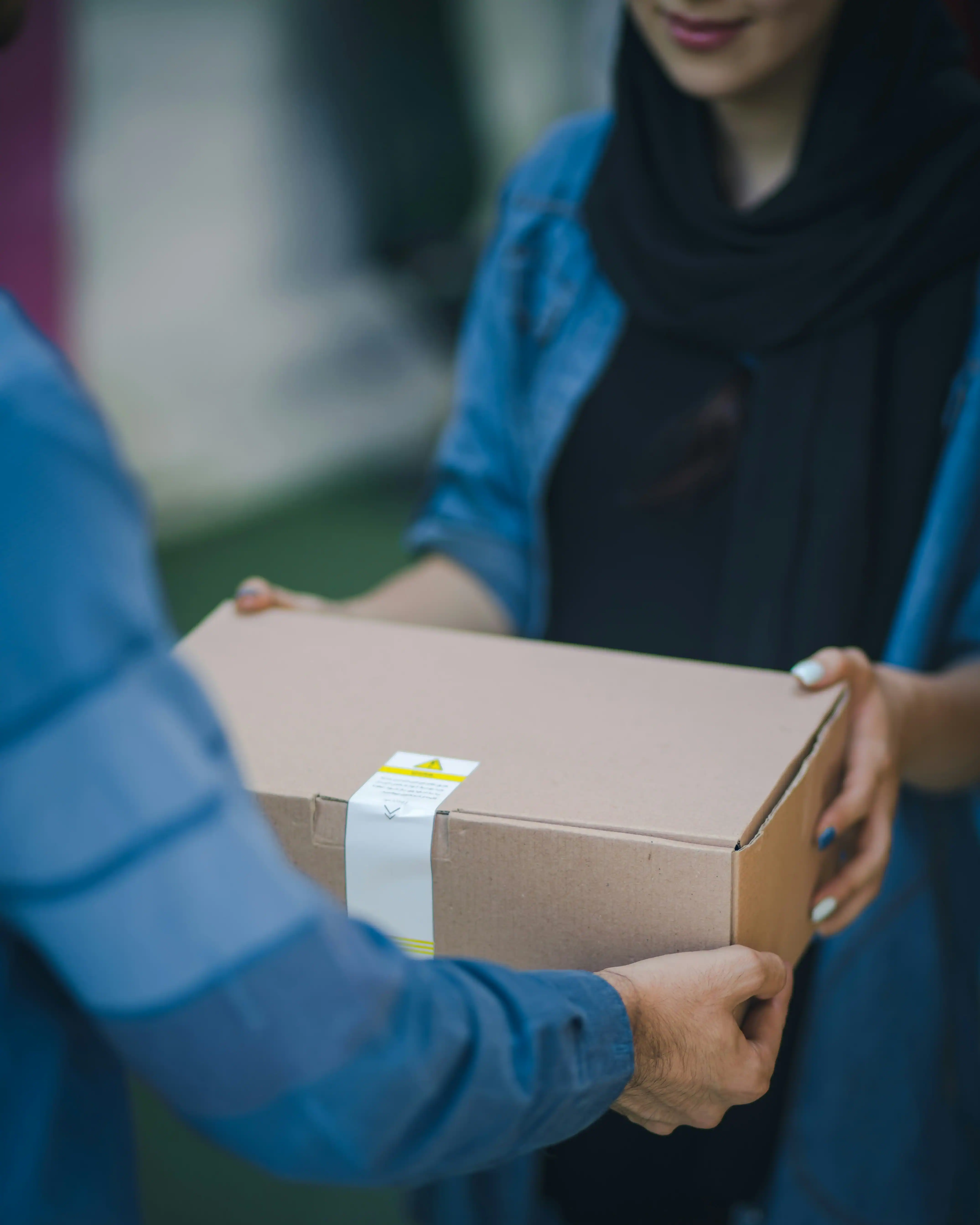 Holding cardboard box